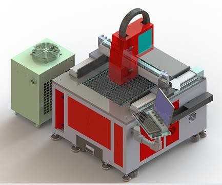 600*600mm آلة قطع ليزر الألياف الدقيقة ذات الحجم الصغير 1500W 2KW 3000W