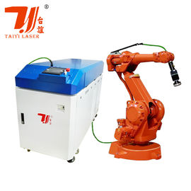 دعم معرض كانتون 6 محور ذراع الروبوت 1000W-6000W ألواح الوسادة الآلية للفايبر المعدنية ليزر لحام آلة