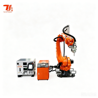 KUKA KR35 آلة لحام ليزر روبوتية ذات 6 محاور 4000 واط مصدر ليزر ألياف IPG لهيئة السيارات وتصنيع المعادن