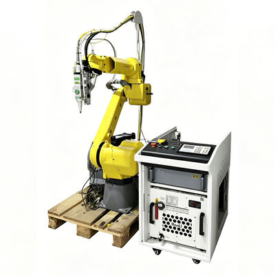 جهاز FANUC الروبوتي لقطع الليزر بالألياف مع تكنولوجيا CRX Cobot التعاونية للقطع المعدني الثلاثي الأبعاد التلقائي في ورش العمل الصغيرة